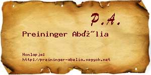 Preininger Abélia névjegykártya